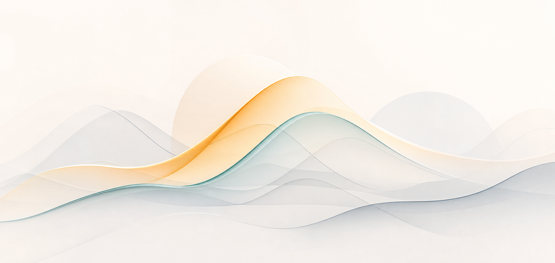 Energy flow illustrated as smooth layered waves in amber and teal, representing the rhythm of a well-structured day