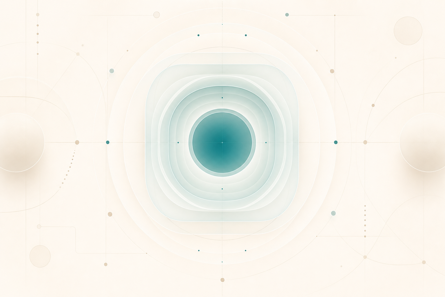 Developer deep work and focus visualised as concentric rings converging on a centered teal focal point